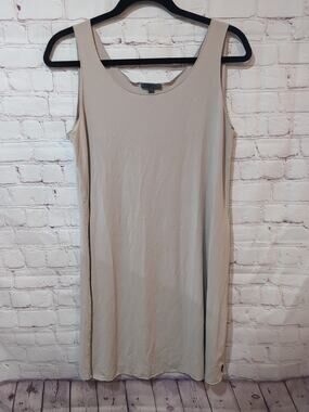 OSKA Tan Tank Sleeveless Tunic Top Dress Size 2 M-L Slip